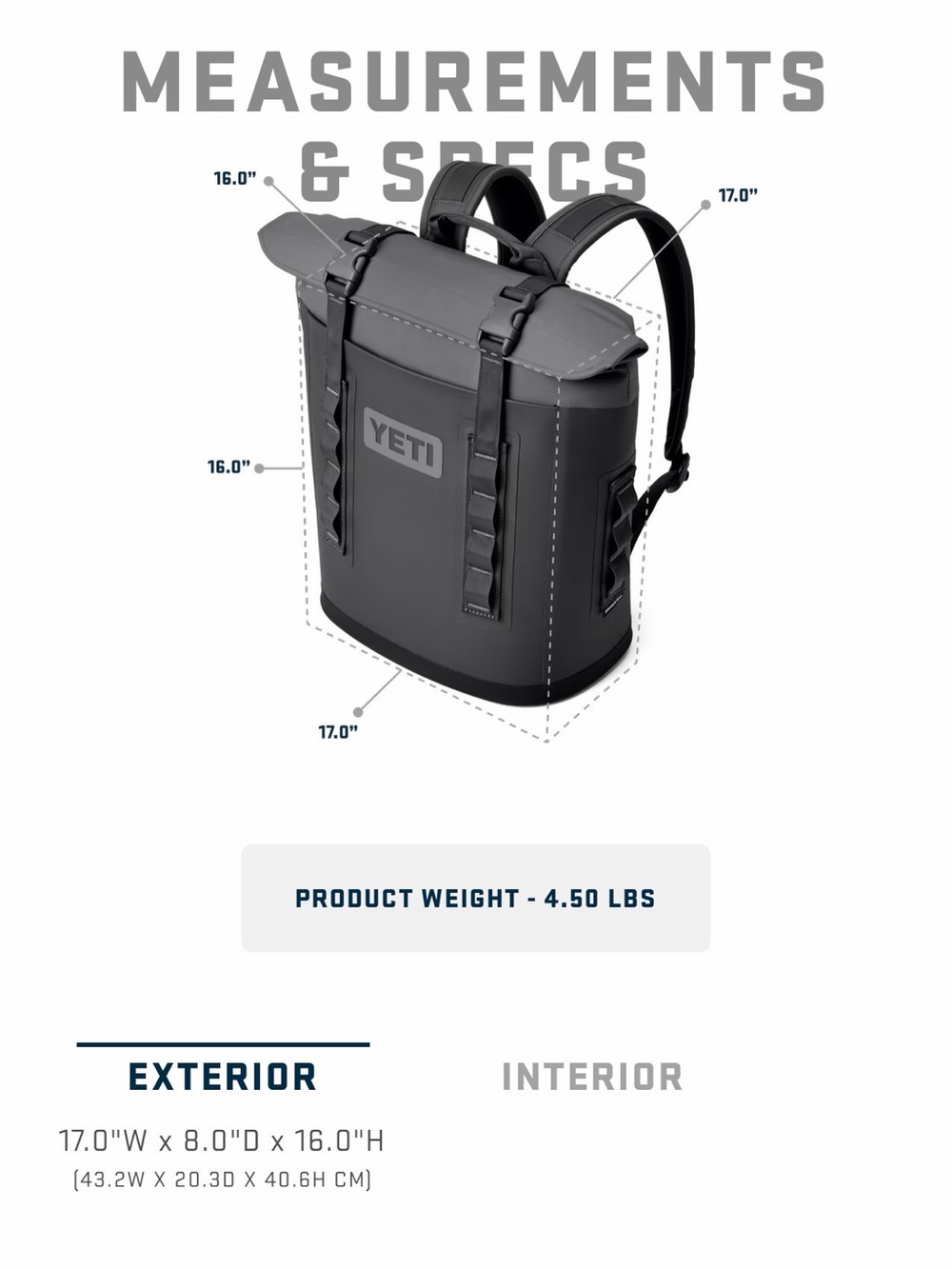 Yeti White Soft Cooler Backpack with Gray Accents M12 - Picture 6 of 6